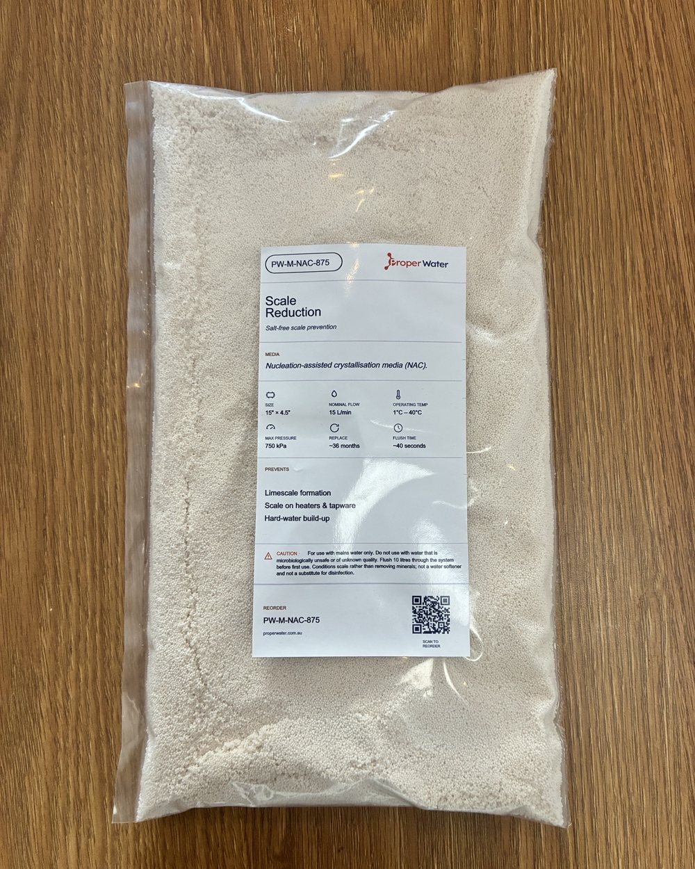 Complete Home Filtration NAC scale-reduction media refill, ProperWater salt-free media bag for the CHF cartridge